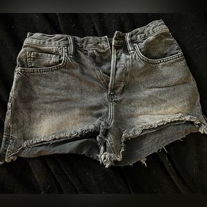 All Saints black denim cut off shorts size 26